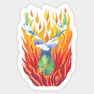 Save the Animals, help the deer. Sticker